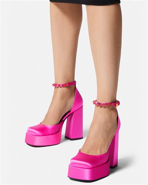 pink versace platform heels|versace aevitas platform boots.